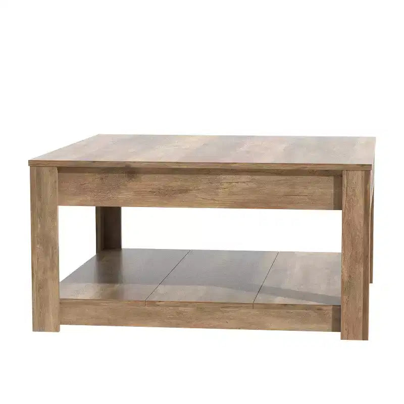 Table basse carrée avec rangement tiroir ajouré