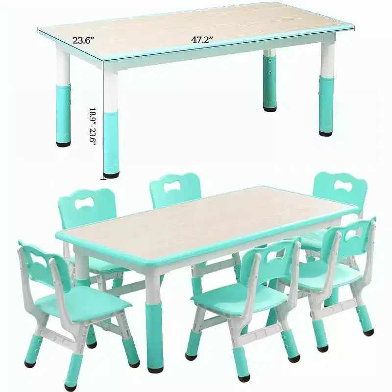Ensemble bureau et chaise pour enfants, bureau d'étude préscolaire réglable en hauteur