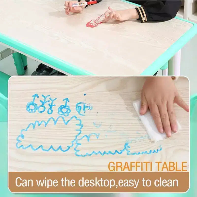 Ensemble bureau et chaise pour enfants, bureau d'étude préscolaire réglable en hauteur
