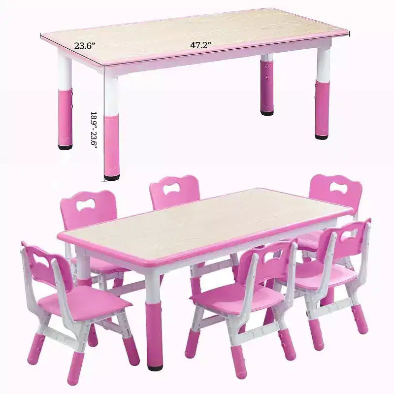 Ensemble bureau et chaise pour enfants, bureau d'étude préscolaire réglable en hauteur
