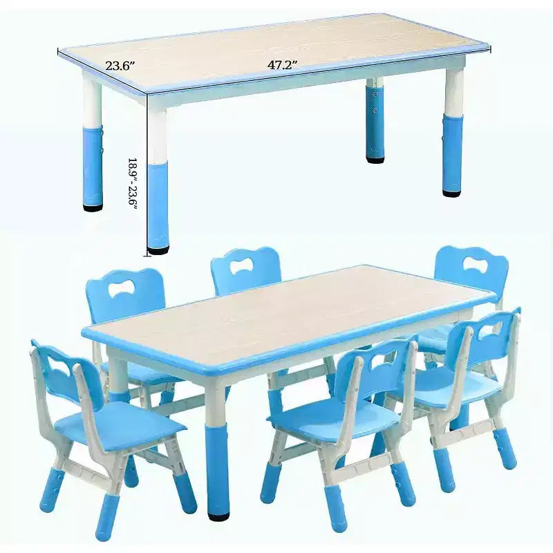 Ensemble bureau et chaise pour enfants, bureau d'étude préscolaire réglable en hauteur
