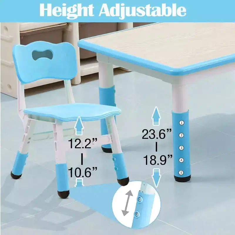 Ensemble bureau et chaise pour enfants, bureau d'étude préscolaire réglable en hauteur