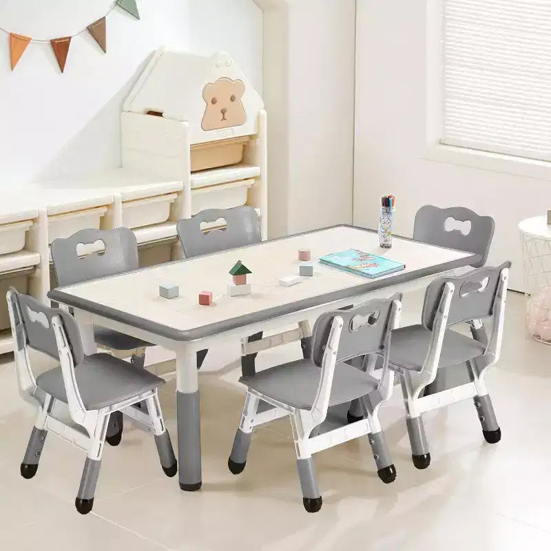 Ensemble bureau et chaise pour enfants, bureau d'étude préscolaire réglable en hauteur