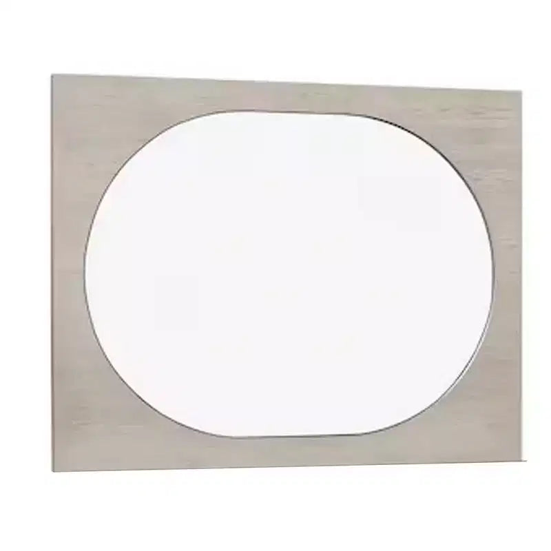 Miroir Royal Hampton, bords biseautés arrondis, en chêne blanc et bois d'hévéa.