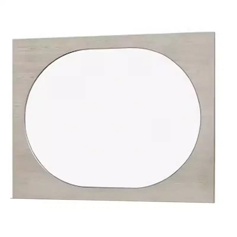 Miroir Royal Hampton, bords biseautés arrondis, en chêne blanc et bois d'hévéa.