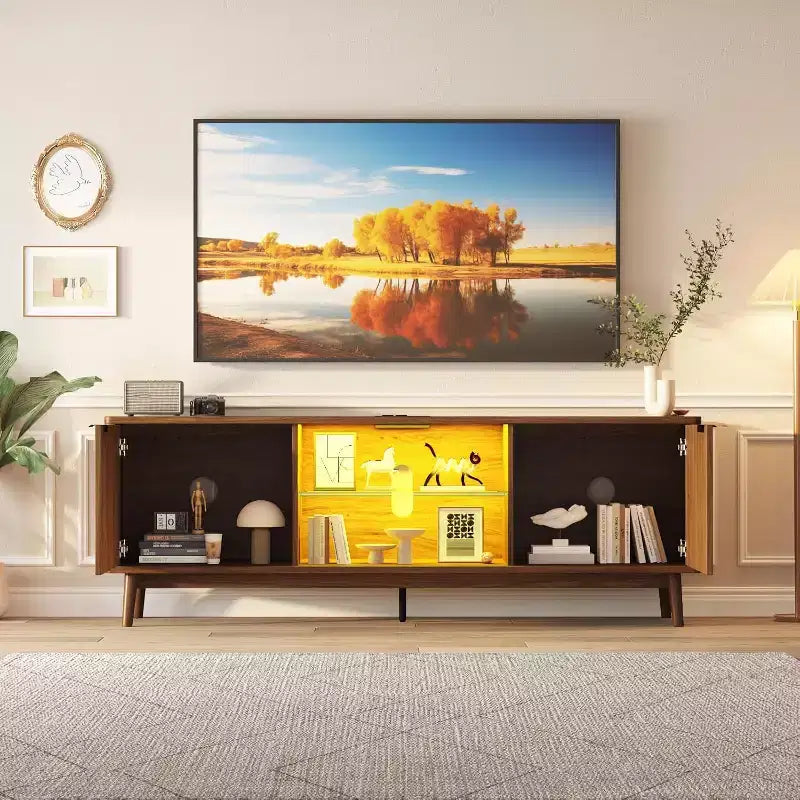 Meuble TV double porte, meuble de rangement de salon, centre de divertissement, mobilier de salon