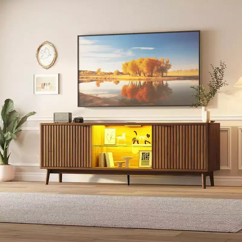 Meuble TV double porte, meuble de rangement de salon, centre de divertissement, mobilier de salon