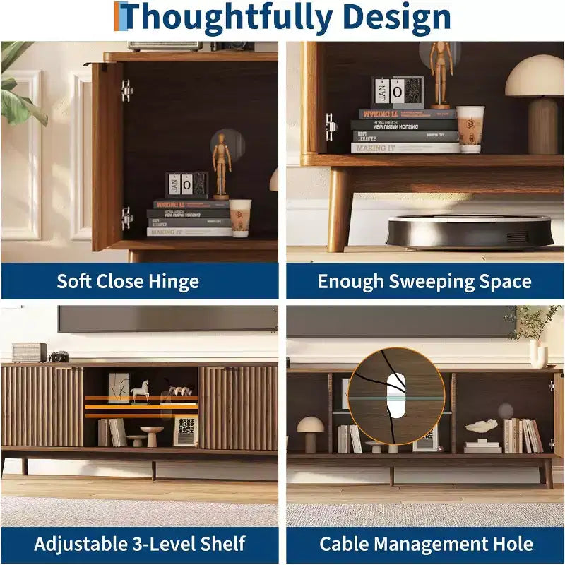 Meuble TV double porte, meuble de rangement de salon, centre de divertissement, mobilier de salon