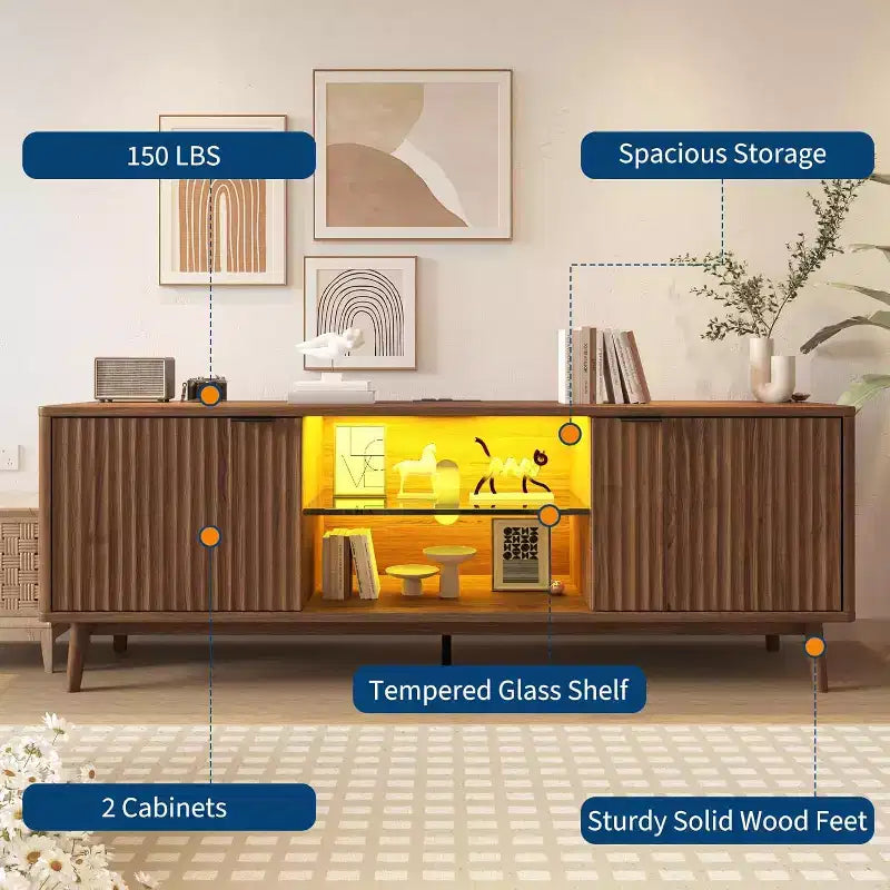 Meuble TV double porte, meuble de rangement de salon, centre de divertissement, mobilier de salon