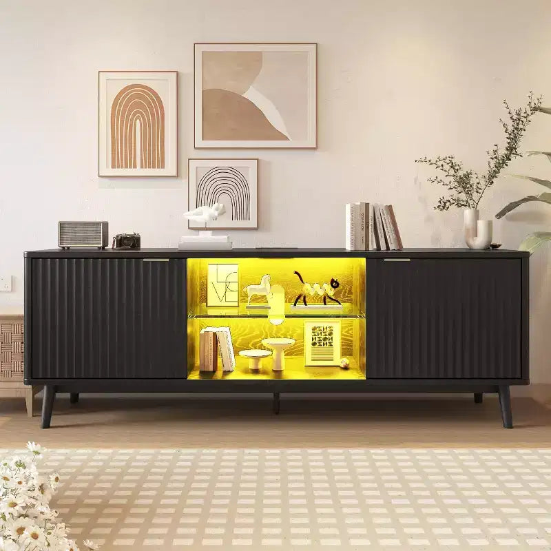 Meuble TV double porte, meuble de rangement de salon, centre de divertissement, mobilier de salon
