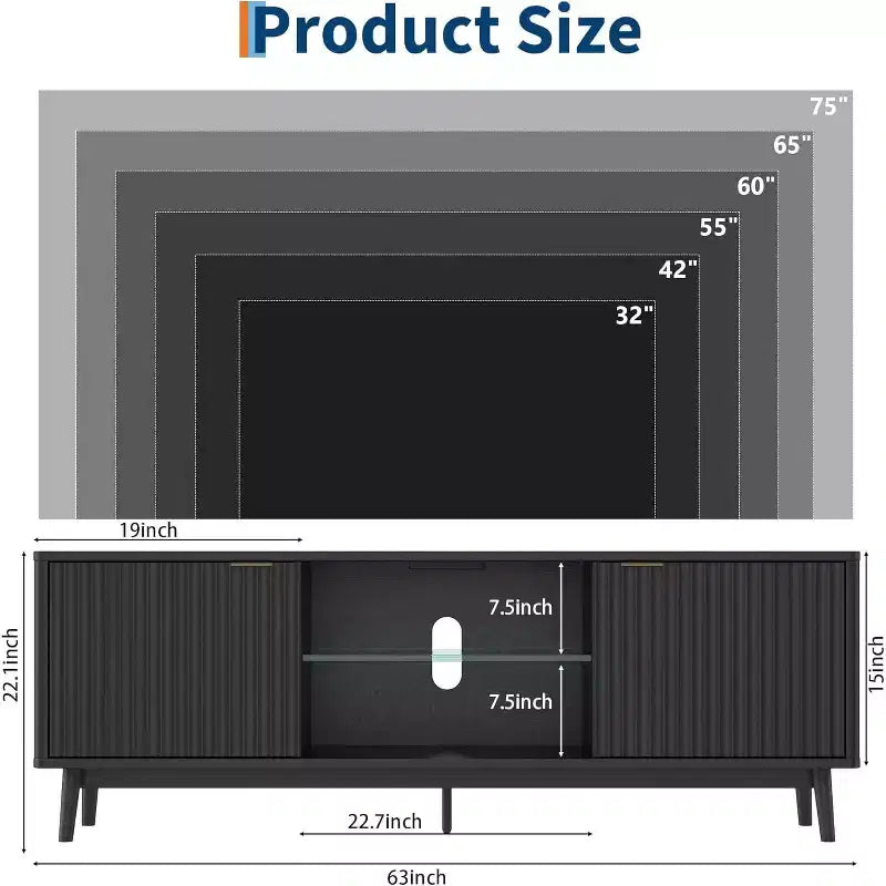 Meuble TV double porte, meuble de rangement de salon, centre de divertissement, mobilier de salon