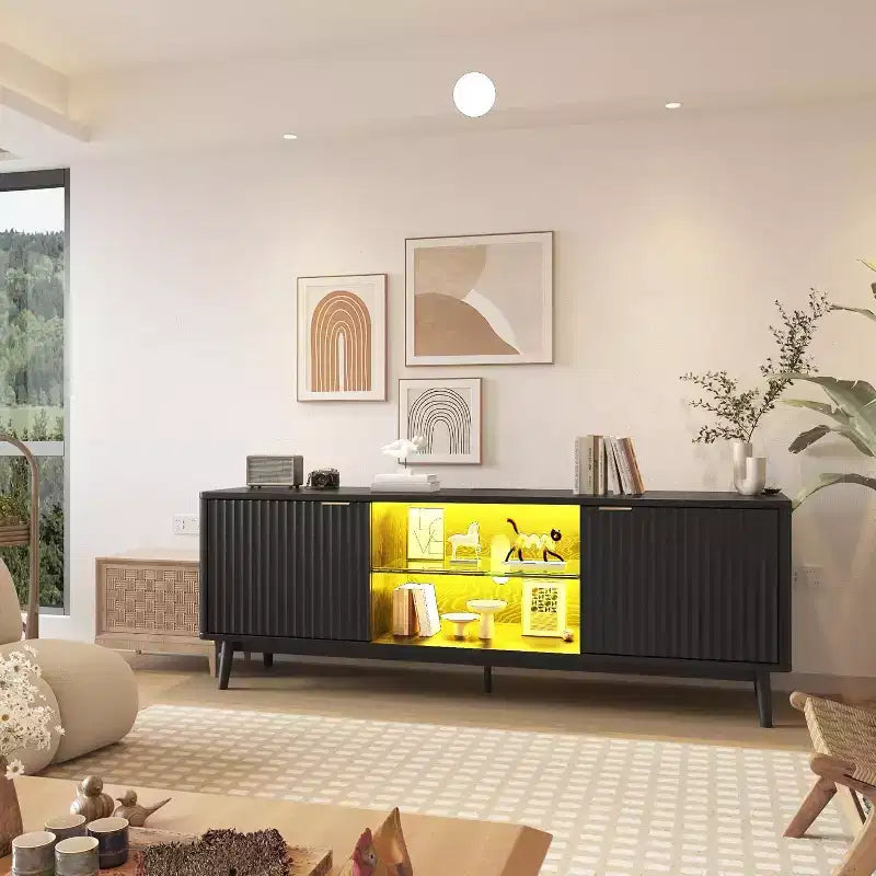 Meuble TV double porte, meuble de rangement de salon, centre de divertissement, mobilier de salon