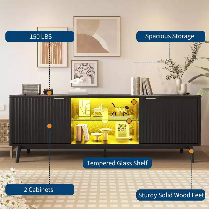 Meuble TV double porte, meuble de rangement de salon, centre de divertissement, mobilier de salon