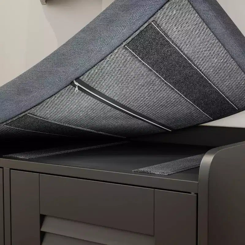Banc meuble à chaussures avec double portes, banc d'entrée avec étagères réglables et coussins amovibles, étagère à chaussures de couloir.