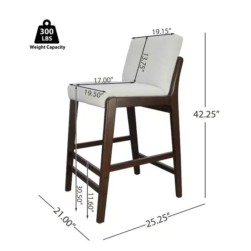 Tabouret de bar moderne en bois d'hévéa rembourré, style médiéval