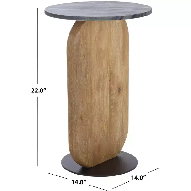 Table d'appoint, couleur bois naturel/noir