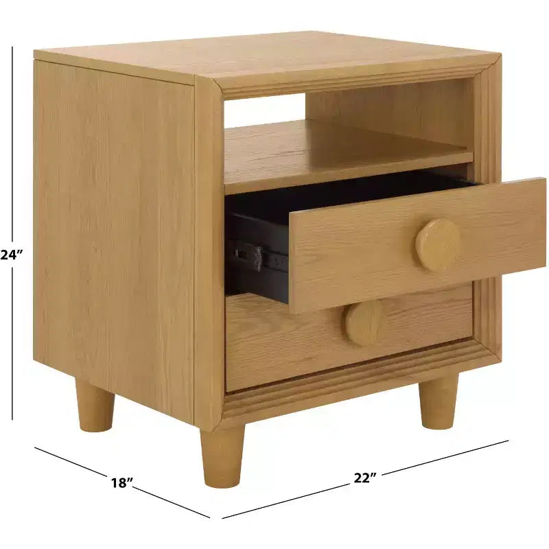 Table de chevet à deux tiroirs