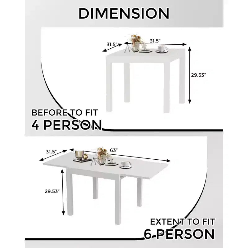 Table de patio extensible en aluminium, convenant pour 4 à 6 personnes.