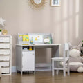 Ensemble bureau et chaise pour enfants, bureau d'écriture pour enfants avec plateau en tableau blanc et meuble de rangement
