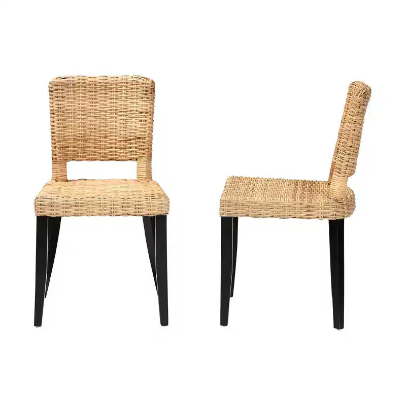 Chaises de salle à manger en bois et rotin naturel Bali