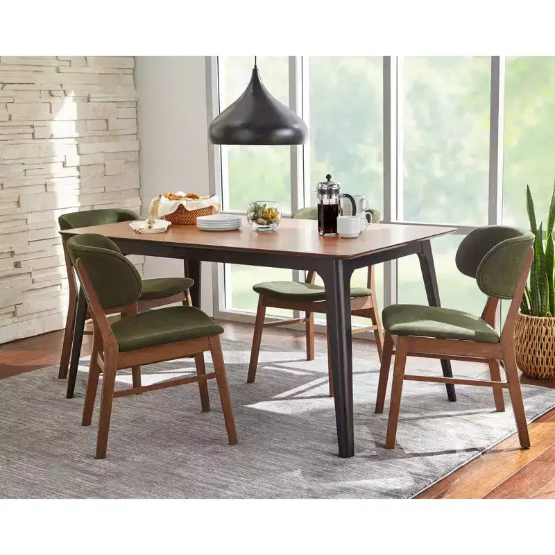 Ensemble table de salle à manger rectangulaire et chaises modernes de style médiéval