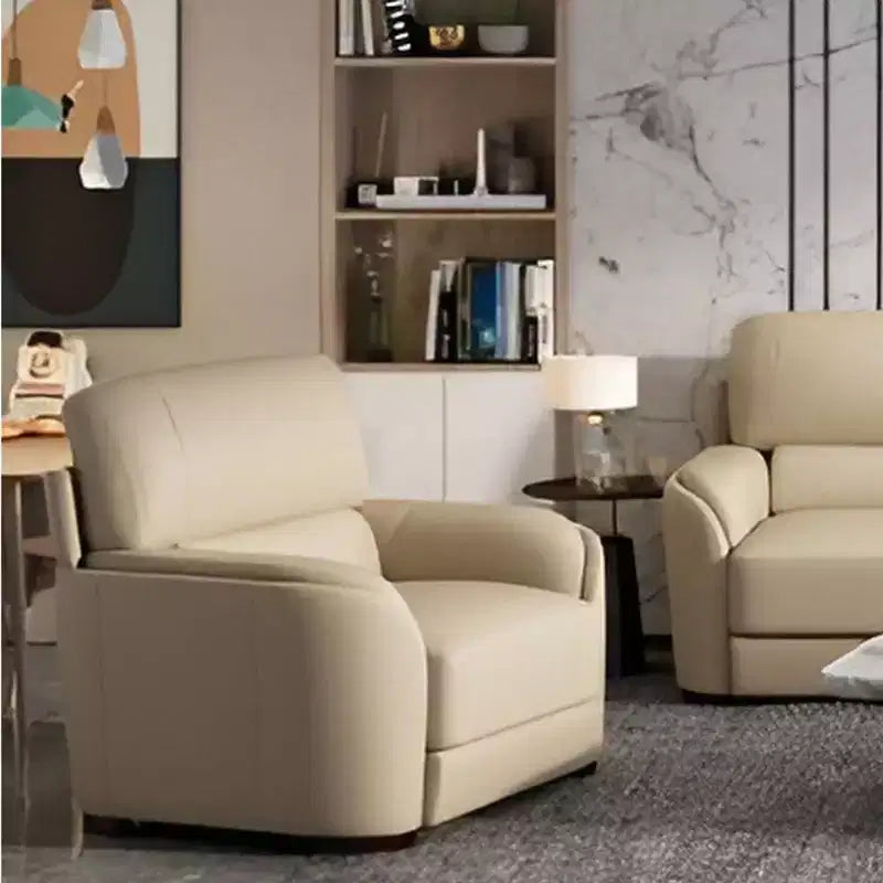 Acme Furniture 43.3" Edrice Accent Chair Ice Gray Top Grain Leather: No Assembly, Wood Frame, Attached Cushions