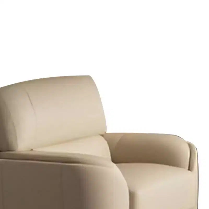 Fauteuil, cuir de vachette pleine fleur gris glace : aucun assemblage requis, cadre en bois, coussin de siège fixe.