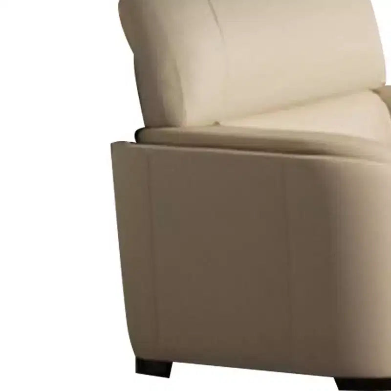 Fauteuil, cuir de vachette pleine fleur gris glace : aucun assemblage requis, cadre en bois, coussin de siège fixe.