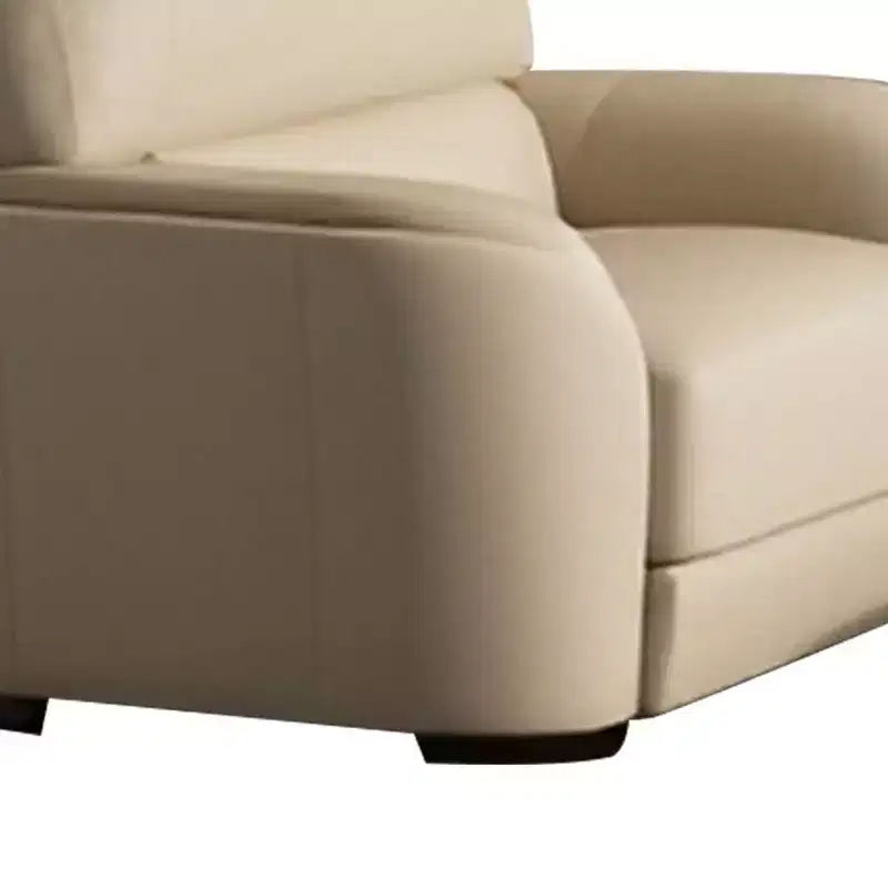 Fauteuil, cuir de vachette pleine fleur gris glace : aucun assemblage requis, cadre en bois, coussin de siège fixe.