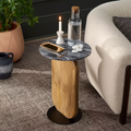 Table d'appoint, couleur bois naturel/noir