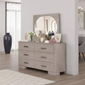Miroir Royal Hampton, bords biseautés arrondis, en chêne blanc et bois d'hévéa.