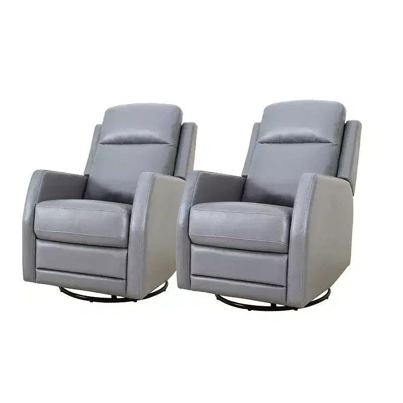 Set of 2 Ofelia Wooden Upholstery Wingback Swivel Recliner for Bedroom and Living Room ART OF LIVING DESIGNS-GREY