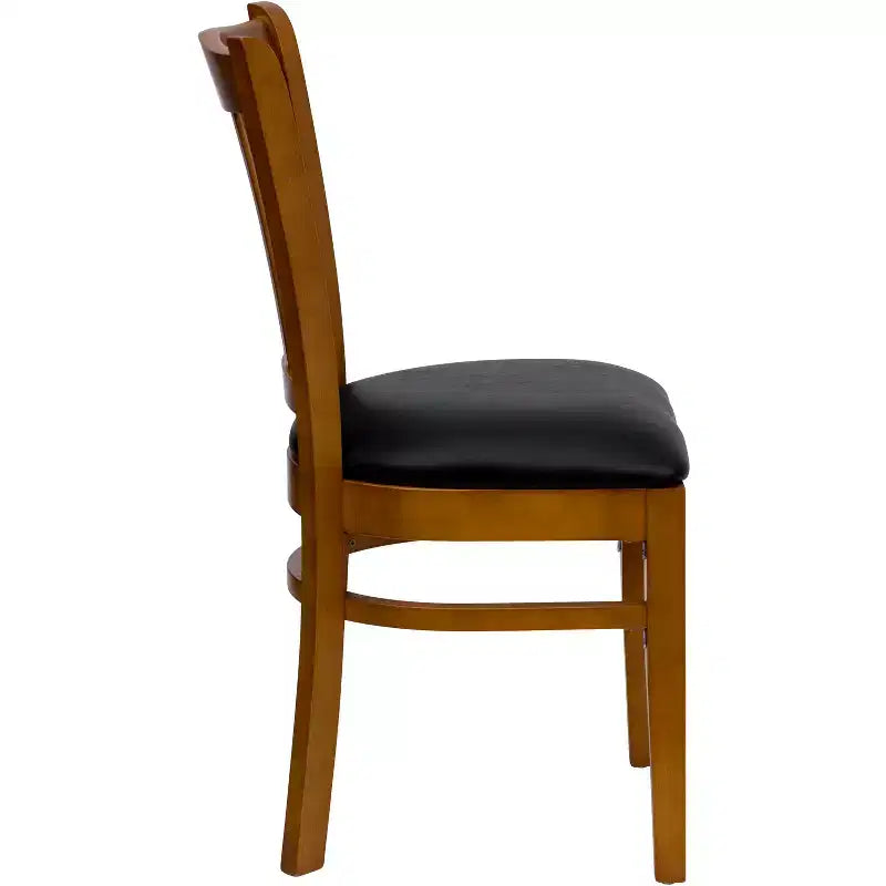 Chaise de restaurant en bois à dossier vertical à lattes, lot de 2, Emma et Oliver
