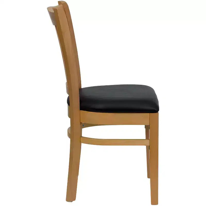 Chaise de restaurant en bois à dossier vertical à lattes, lot de 2, Emma et Oliver