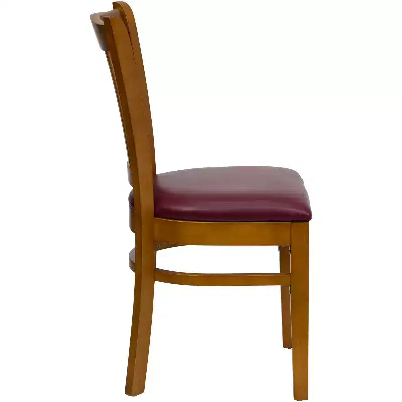 Chaise de restaurant en bois à dossier vertical à lattes, lot de 2, Emma et Oliver