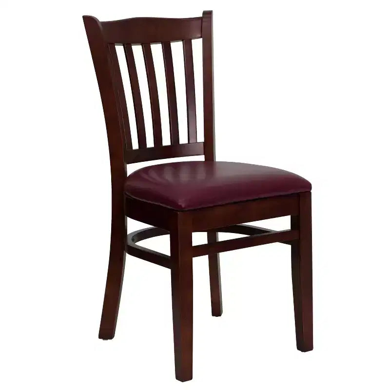Chaise de restaurant en bois à dossier vertical à lattes, lot de 2, Emma et Oliver