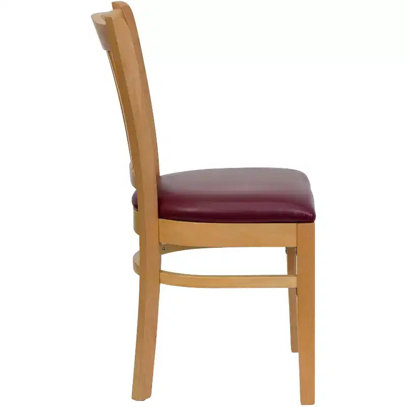Chaise de restaurant en bois à dossier vertical à lattes, lot de 2, Emma et Oliver