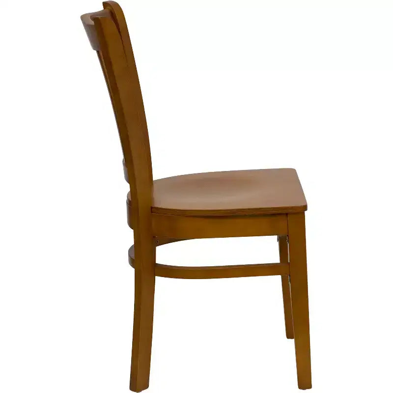 Chaise de restaurant en bois à dossier vertical à lattes, lot de 2, Emma et Oliver
