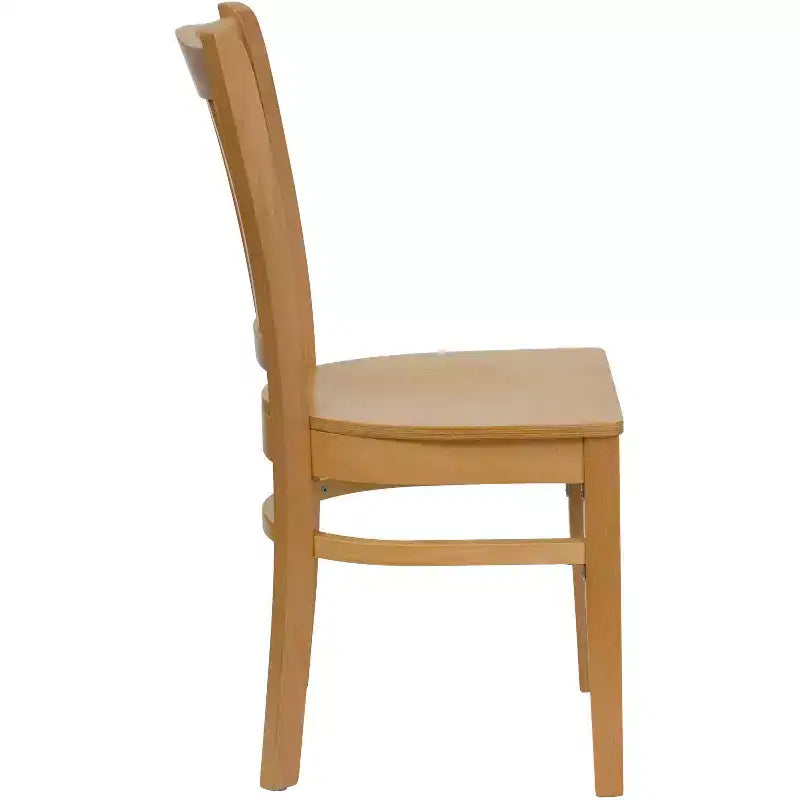 Chaise de restaurant en bois à dossier vertical à lattes, lot de 2, Emma et Oliver