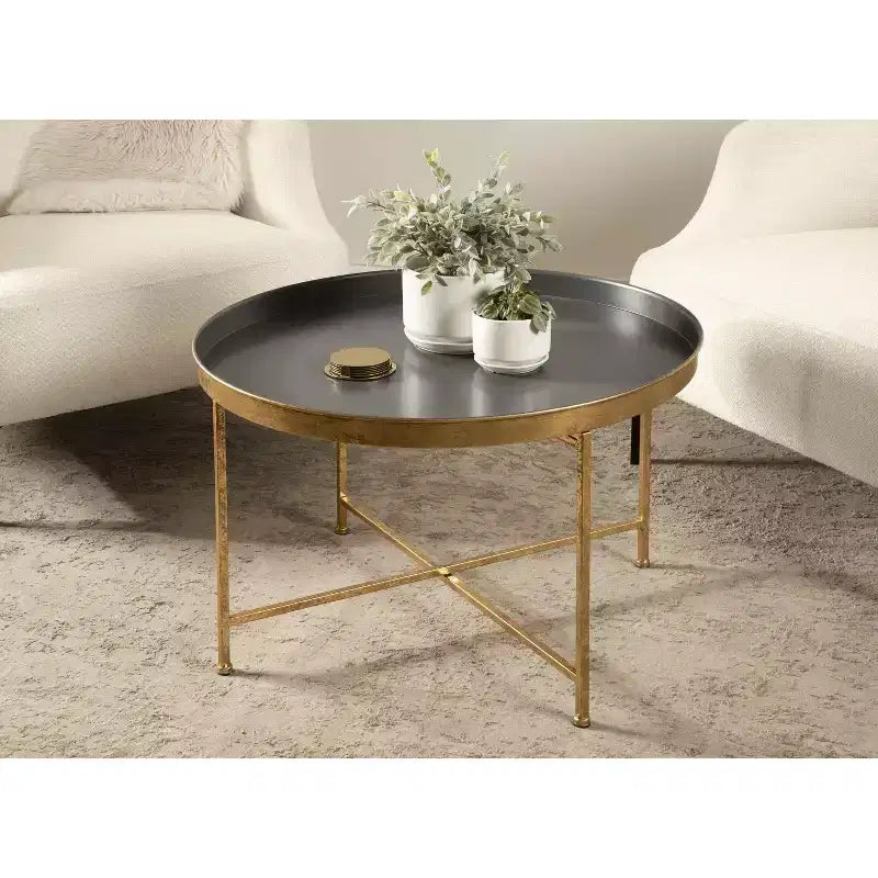 Table basse ronde en métal