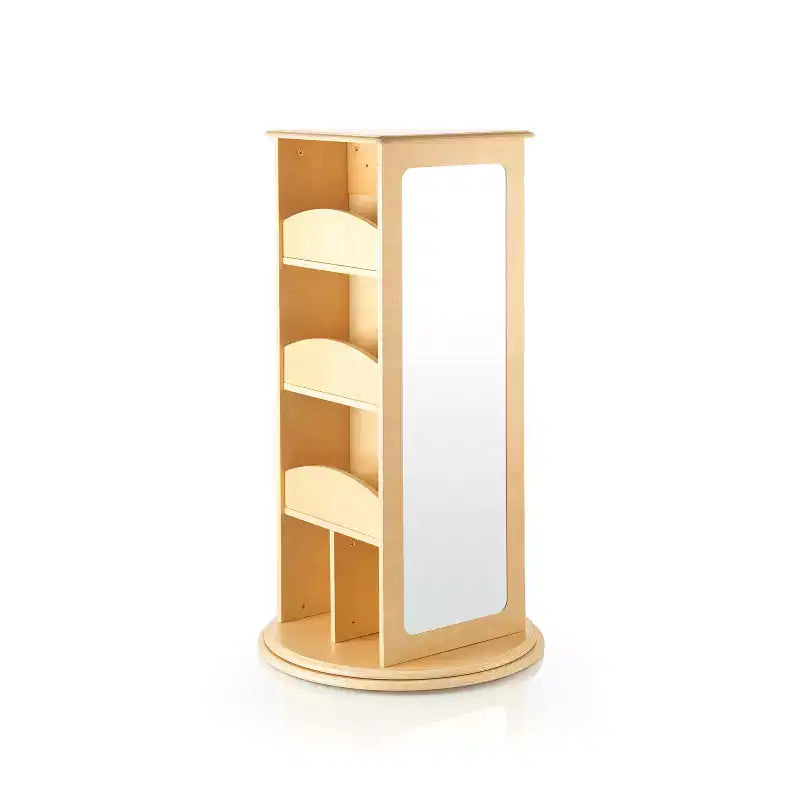 Centre de Rangement et Habillage Rotatif pour Enfants : Portants à vêtements avec miroirs et étagères, organisateurs de garde-robe pour salles de jeux et chambres.