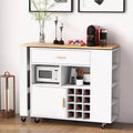 Desserte de cuisine pliable, multi-fonctions, avec casier à vin