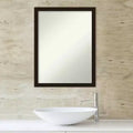 Miroir de salle de bain en bois brun expresso sans biseaux