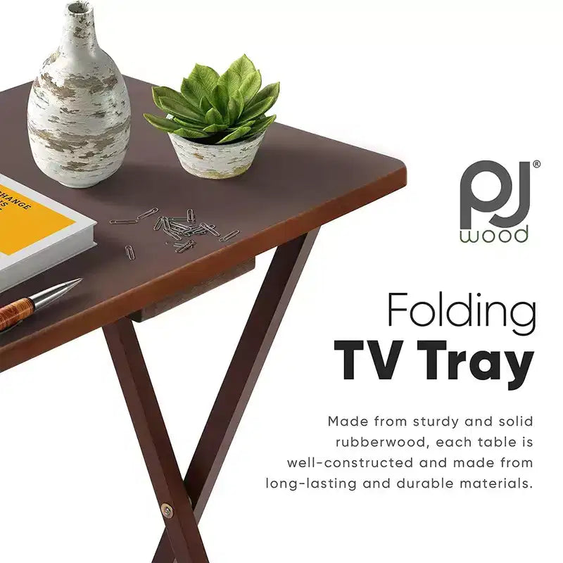 Table de plateau-repas portable pliante pour télévision, en chêne miel