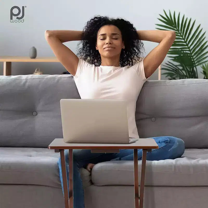 Table de plateau-repas portable pliante pour télévision, en chêne miel