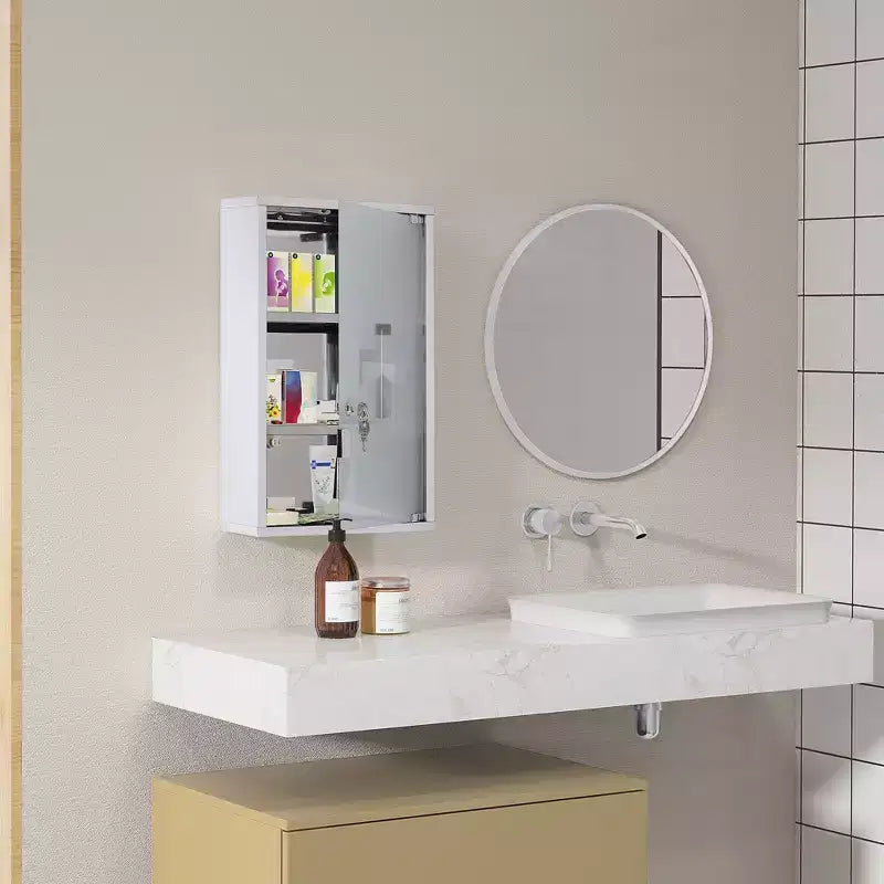 Armoire à pharmacie verrouillable, avec étagères de rangement, armoire médicale sécurisée et verrouillable, armoire de salle de bain d'urgence