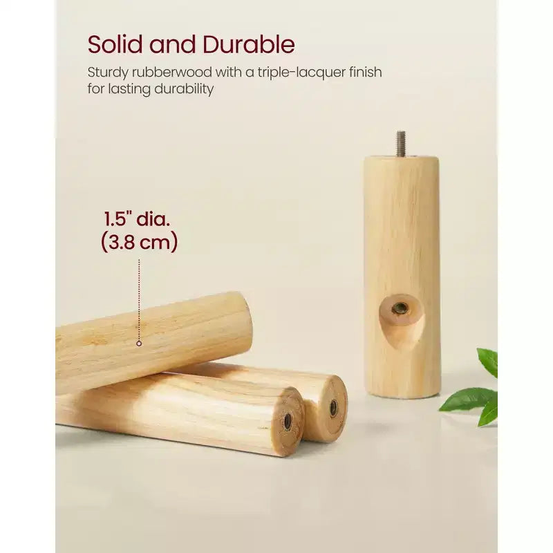 Porte-manteau en bois massif avec une base carrée robuste, disponible en 3 hauteurs.