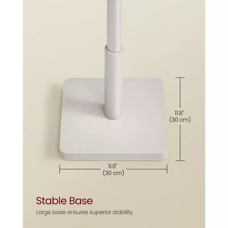 Porte-manteau en bois massif avec une base carrée robuste, disponible en 3 hauteurs.